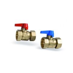 Kit de 2 vannes à boisseau sphérique - femelle 1'' (26/34) - femelle écrou libre 1'' (26/34) - Watts