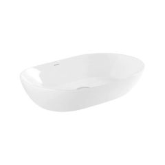 Vasque ovale à poser SANLIFE 60x38cm sans percement - Blanc - Sanindusa