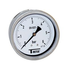 Manomètre boitier inox à bain de glycérine AXIAL Mâle 1/2" (15/21) - Ø100 - Pression 0 / 1.6 bar - Sferaco