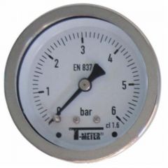Manomètre TOUT Inox à cadran sec AXIAL Mâle 1/4" (8/13) - Ø63 - Pression -1 / +1 bars - Sferaco