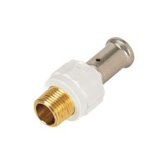 Raccord multicouche PVDF blanc à sertir mâle 3/4'' (20/27) - Ø20x2,0 - HENCO
