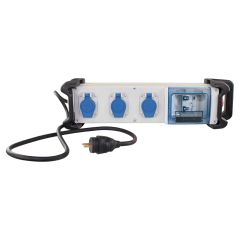 Coffret de chantier monophasé 3 prises IP55 2P+T, 230V, 16 A avec bumpers - Eur'Ohm
