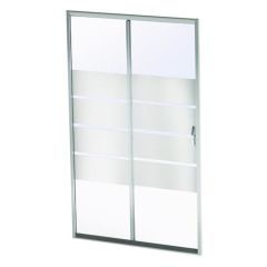 Paroi porte 2 volets coulissants ERIS 2 - profilés chromés - L 120 x H 190 cm - ONDEE By Ayor