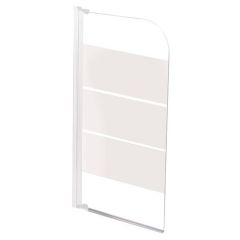 Pare-baignoire 1 volet 3 bandes blanches ERIS 2 - L 80 x H 140 cm - ONDEE By Ayor