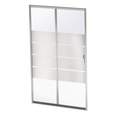 Paroi porte 2 volets coulissants ERIS 2 - profilés chromés - L 160 x H 190 cm - ONDEE By Ayor