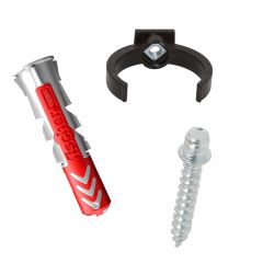 Ensemble de 1 collier tube de descente Ø50 marron + 1 Vis 7x40 mm + 1 Cheville DuoPower 8x40 mm - Arcanaute