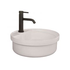 Vasque céramique à poser ou à encastrer BUELNA - Blanc - L 340 x P 410 x H 135 mm - Bathco