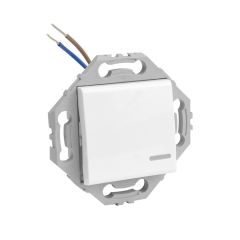 Va et vient ou interrupteur lumineux blanc.Fonction témoin/voyant. Compatible LED NF - Noane - IICSEN