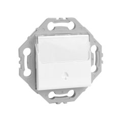 Poussoir pour sonnette blanc avec porte étiquette - Noane - IICSEN