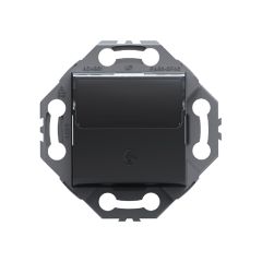 Poussoir pour sonnette anthracite avec porte étiquette NF - Noane - IICSEN