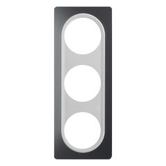 Plaque 3 postes anthracite avec insert blanc EPURE - Ohmtec - IICSEN