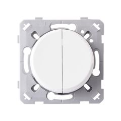 Interrupteur va et vient + poussoir gauche blanc EPURE NF - Ohmtec - IICSEN