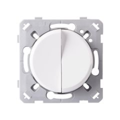 Interrupteur va et vient + poussoir droit blanc EPURE NF - Ohmtec - IICSEN