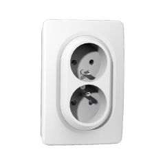 Prise double 2P+T 16A sur 1 poste blanc EPURE NF - Ohmtec - IICSEN