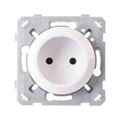 Prise 2 pôles blanc EPURE NF - Ohmtec - IICSEN