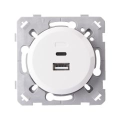 Prise chargeur USB et USB-C blanc EPURE NF - Ohmtec - IICSEN