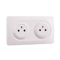 Bloc 2 Prises 2P+T 16A Affleurantes blanc EPURE NF - Ohmtec - IICSEN