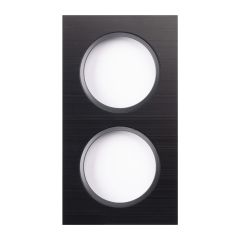 Plaque 2 postes alu brossé noir et anthracite EPURE - Ohmtec - IICSEN