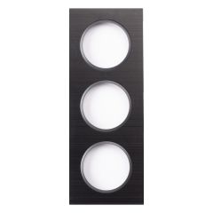 Plaque 3 postes alu brossé noir et anthracite EPURE - Ohmtec - IICSEN