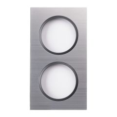 Plaque 2 postes alu brossé et anthracite EPURE - Ohmtec - IICSEN