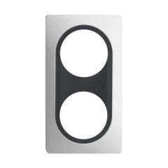 Plaque 2 postes blanche avec insert anthracite EPURE - Ohmtec - IICSEN