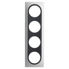 Plaque 4 postes blanche avec insert anthracite EPURE - Ohmtec - IICSEN
