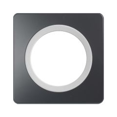 Plaque 1 poste anthracite avec insert blanc EPURE - Ohmtec - IICSEN