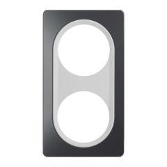 Plaque 2 postes anthracite avec insert blanc EPURE - Ohmtec - IICSEN