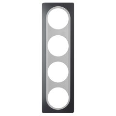Plaque 4 postes anthracite avec insert blanc EPURE - Ohmtec - IICSEN