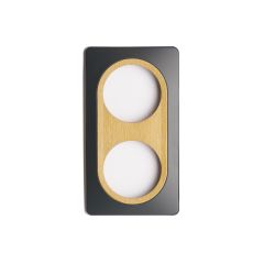 Plaque 2 postes anthracite avec insert bronze EPURE - Ohmtec - IICSEN