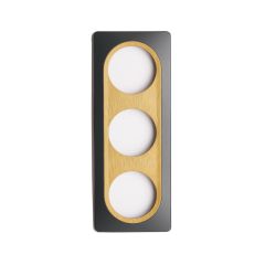 Plaque 3 postes anthracite avec insert bronze EPURE - Ohmtec - IICSEN