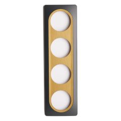 Plaque 4 postes anthracite avec insert bronze EPURE - Ohmtec - IICSEN
