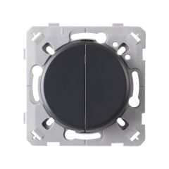Interrupteur double va et vient anthracite EPURE NF - Ohmtec - IICSEN