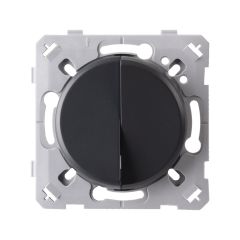 Interrupteur va et vient + poussoir droit anthracite EPURE NF - Ohmtec - IICSEN