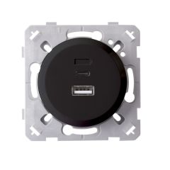 Prise chargeur USB et USB-C anthracite EPURE - Ohmtec - IICSEN