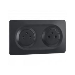 Bloc 2 Prises 2P+T 16A Affleurantes anthracite EPURE NF - Ohmtec - IICSEN