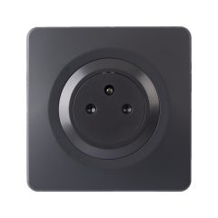 Prise 2P+T 16A Affleurante Complète anthracite EPURE NF - Ohmtec - IICSEN