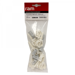10 CLIPEOS Simple blanc + BAGCLIP pour tube MULTICOUCHE Nu Ø20 - RAM