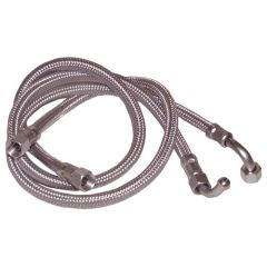 Deux flexibles fioul femelle 1/4" (8/13) x femelle 1/4" (8/13) coudé Ø8 mm longueur 750 mm pour chaudière CHAPPEE - JOANNES - MAZECO - SGB