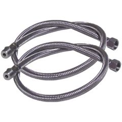 Deux flexibles fioul mâle 3/8" (12/17) x femelle 3/8" (12/17) droit Ø8 mm longueur 750 mm pour chaudière FRANCIA