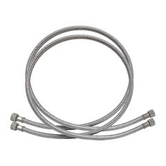 2 Flexibles fioul Femelle 3/8" x Femelle 3/8", droit, Ø8 mm, longueur 1200 mm pour chaudière ELCO