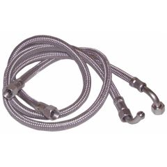 Deux flexibles fioul femelle 3/8" (12/17) x femelle 3/8" (12/17) coudé Ø8 mm longueur 1000 mm pour chaudière OLYMP - ACV