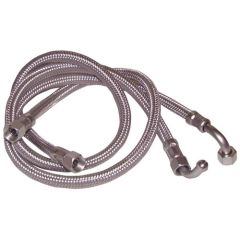 Deux flexibles fioul femelle 3/8" (12/17) x femelle 14/150 coudé Ø8 mm longueur 750 mm pour chaudière CUENO