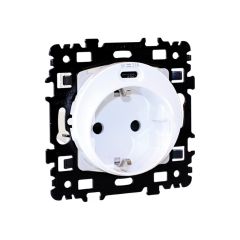 Prise 2P+T 16A + USB 2,1 A type C Schuko - standard allemand - SQUARE blanc - Eur'Ohm