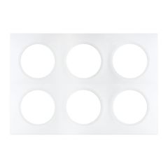 Plaque de finition 2x3 postes - SQUARE Blanc brillant nacré - Eur'Ohm