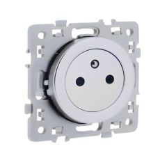 Prise 2P+T 16A affleurante NF - SQUARE Silver - Eur'Ohm