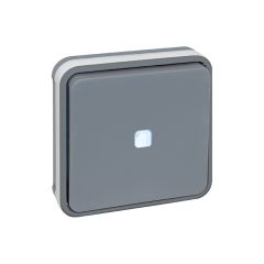 Bouton poussoir lumineux complet encastré - étanche IP55 - OXXO Gris - Eur'Ohm