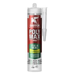 Colle de montage et mastic d'étanchéité Poly Max Fix&Seal Express crystal - 300g - Griffon France