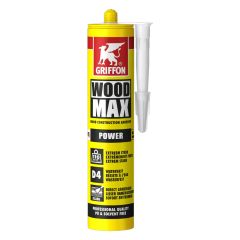 Colle construction bois Wood Max POWER Beige : cartouche 380gr sans solvant sans PU - Griffon France