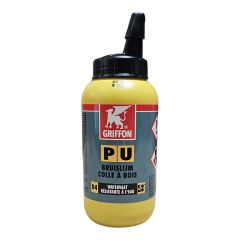 Colle à bois POLYURETHANE Résistante à l'eau  D4 250gr translucide - Griffon France